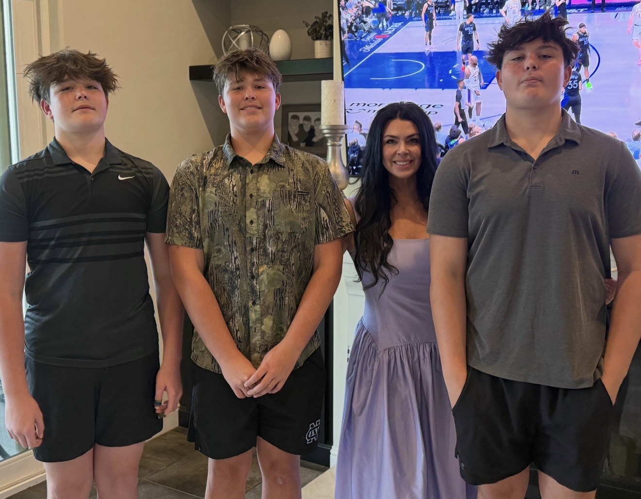 Brody, his brothers, and their mom together at home